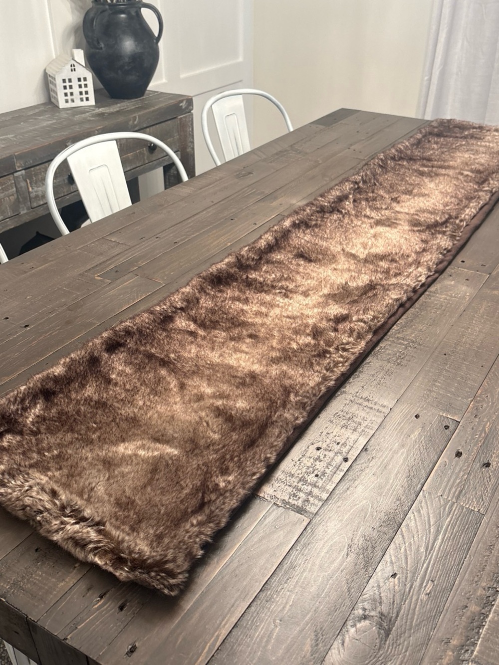 Pier 1 Imports Faux Fur Table Runner in Brown
